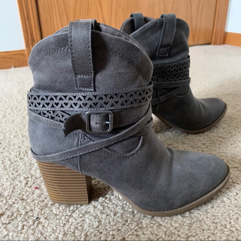 Gray Heeled Boots
